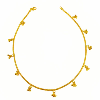 916 Gold Dangling Ball Anklet