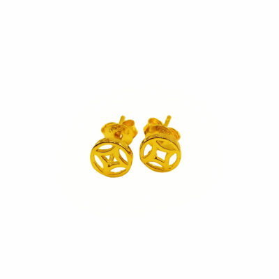 916 Gold Coin Stud Earrings