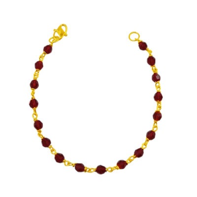 916 Gold Dark Red Crystal Bracelet