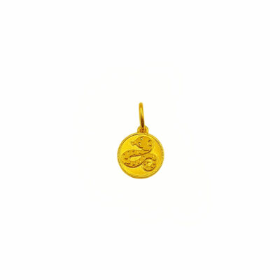 916 Gold Prosperity Snake Coin Pendant