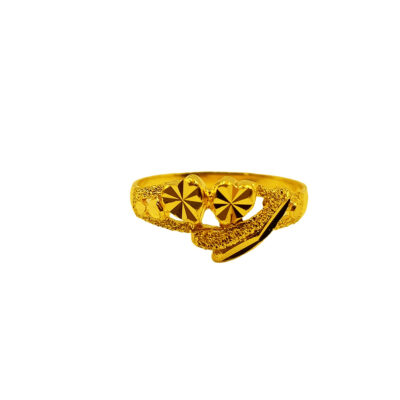 916 Gold Glitter Heart Ring