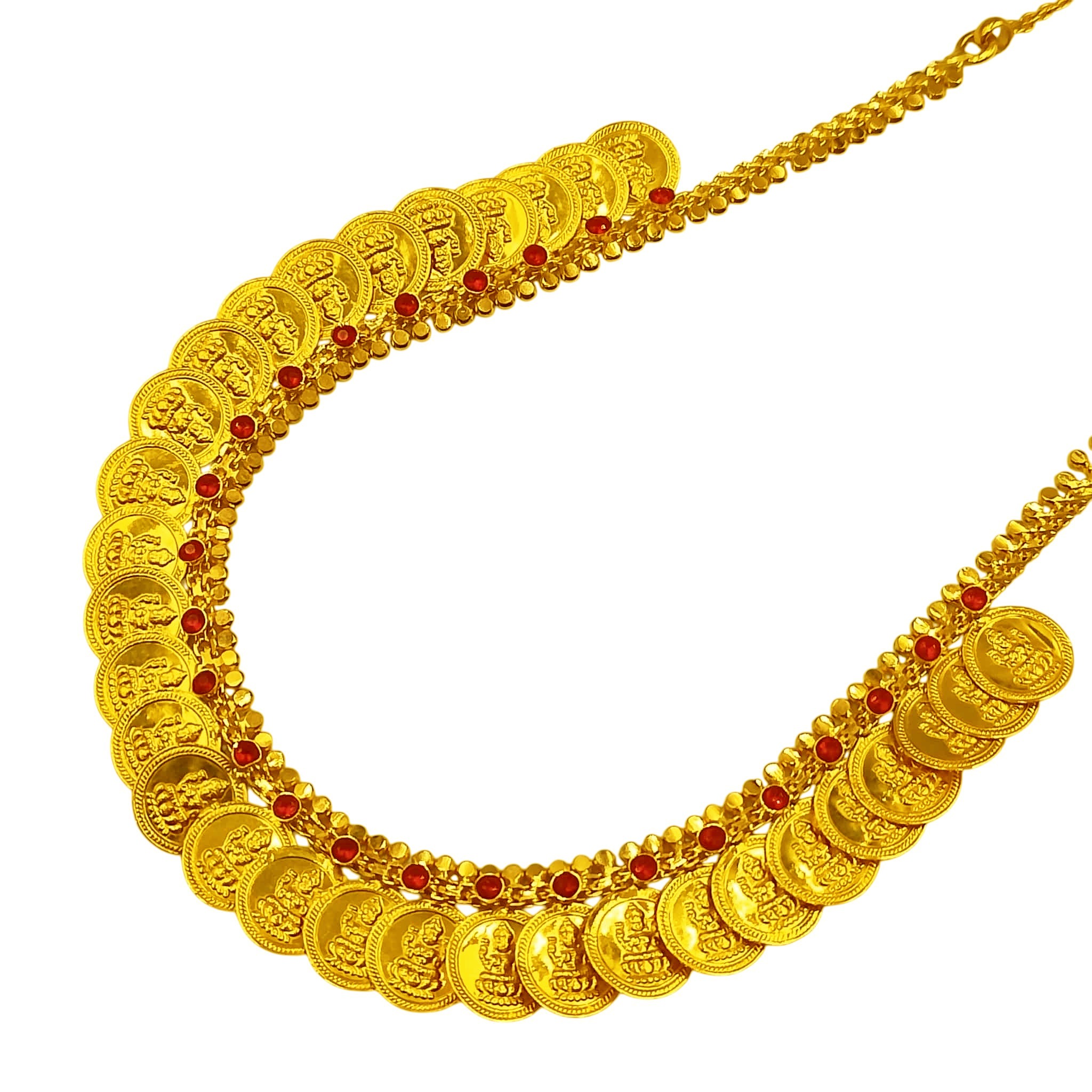 916 Gold Lakshmi Kasu Malai Necklace ( Short ) - Image 2