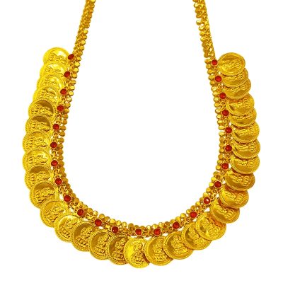 916 Gold Lakshmi Kasu Malai Necklace ( Short )