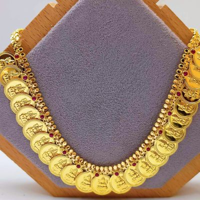 916 Gold Lakshmi Kasu Malai Necklace ( Short )