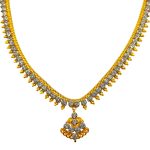 916 Gold Dangle Bombay White Zirconia Necklace