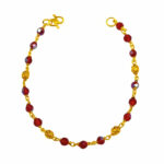 916 Gold Red Crystal With Ball Bracelet