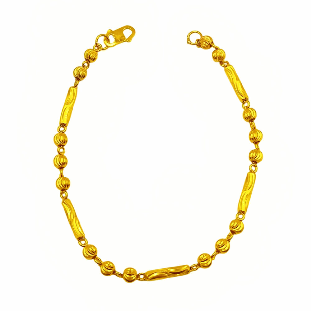 916 Gold Ball Tube Bracelet