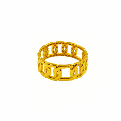 916 Gold Box Chain Link Ring