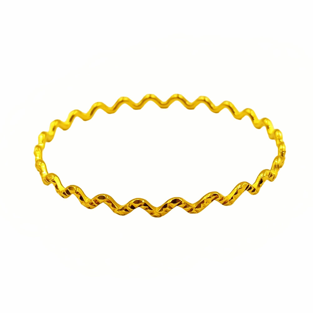 916 Gold Zig Zag Bangle