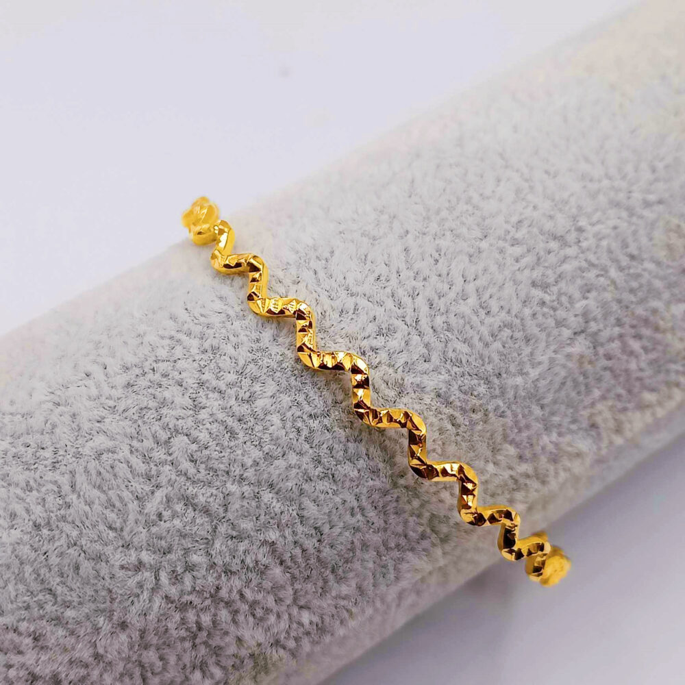 916 Gold Zig Zag Bangle - Image 2
