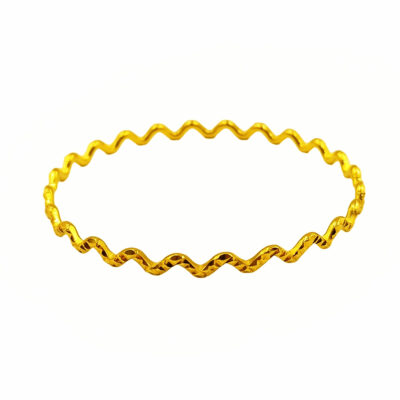 916 Gold Zig Zag Bangle