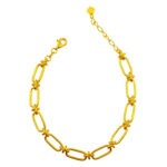 916 Gold Plain Paperclip Bracelet