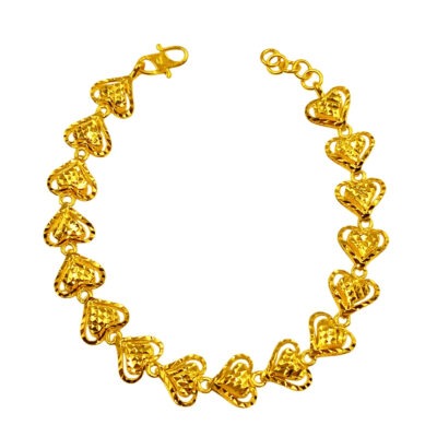 916 Gold Casting Heart Bracelet