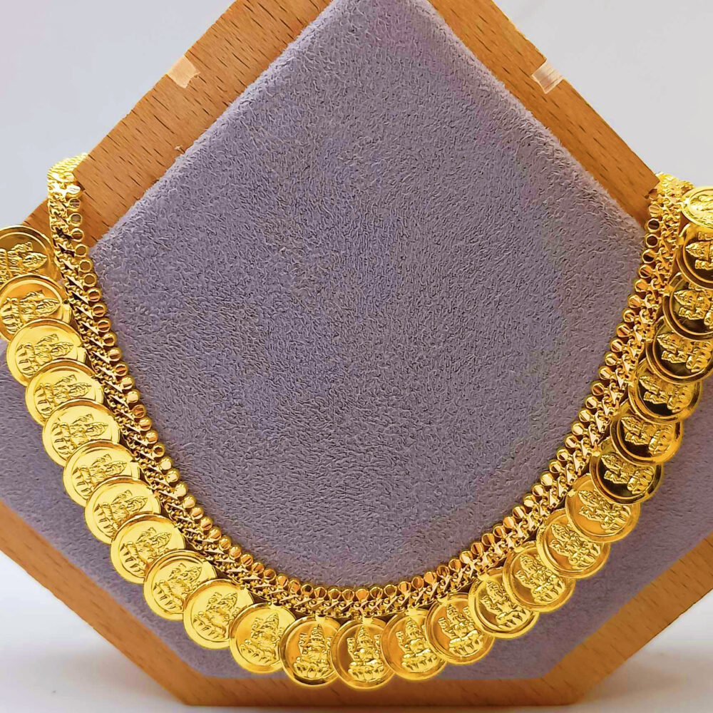 916 Gold Lakshmi Kasu Malai Necklace ( Short )