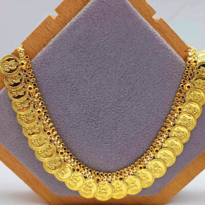 916 Gold Lakshmi Kasu Malai Necklace ( Short )
