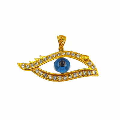 916 Gold Anti Evil Eye Zirconia Pendant