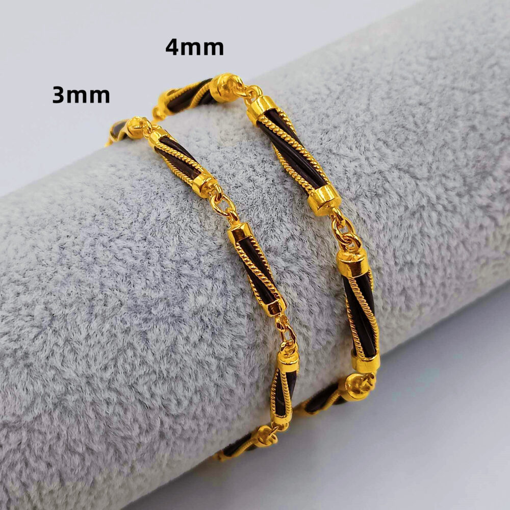 916 Gold Elephant Hair Bracelet ( 3mm | 4mm ) - Image 2