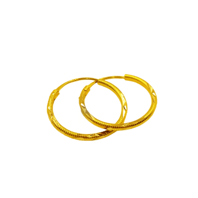 916 Gold Casting Hoop Earrings (Light Weight)