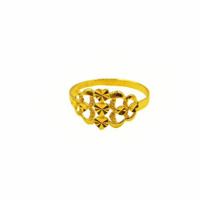 916 Gold Glitter Heart Ring