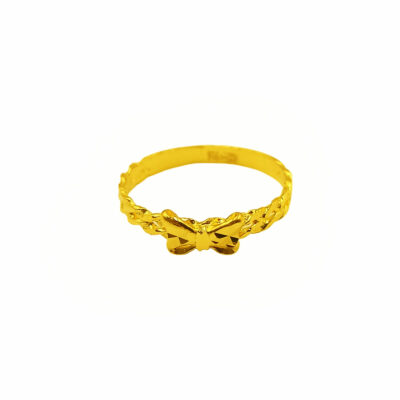 916 Gold Ribbon Tie Ring