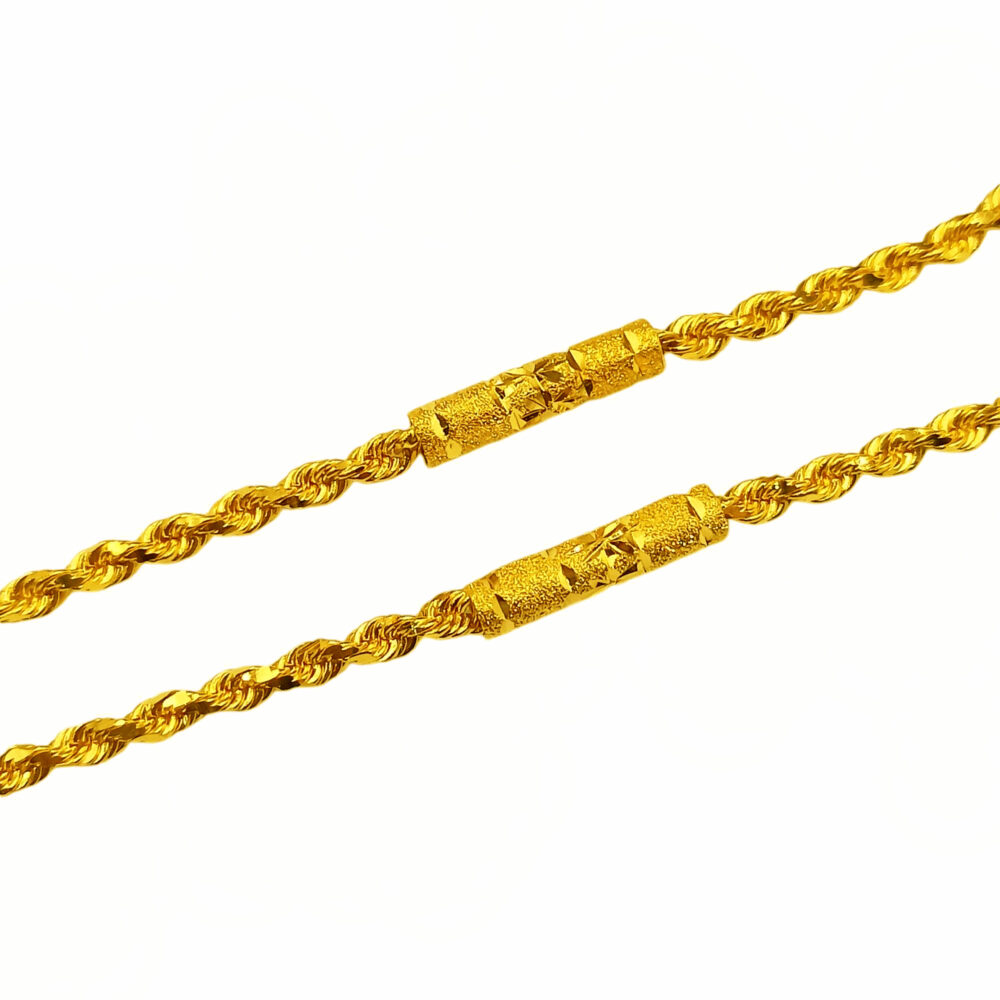 916 Gold Solid Barrel Rope Chain ( 33gm+ ) - Image 2