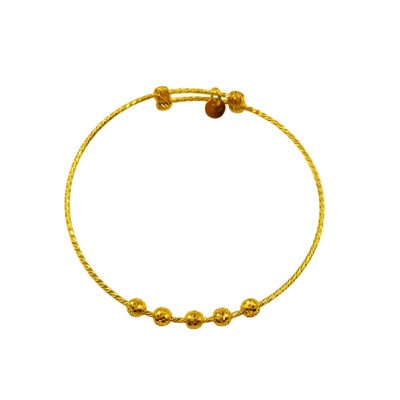 916 Gold Ball Baby Bangle ( Adjustable )