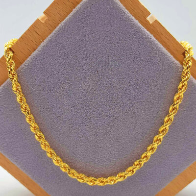 916 Gold Turkey Hollow Rope Chain (3.5mm)