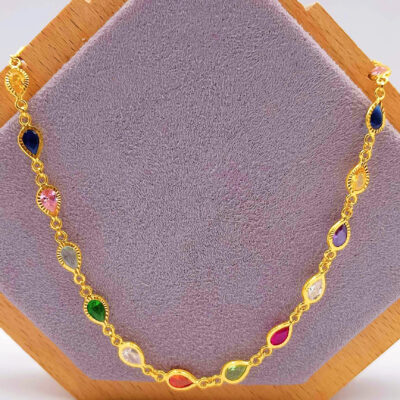 916 Gold Color Stone Chain