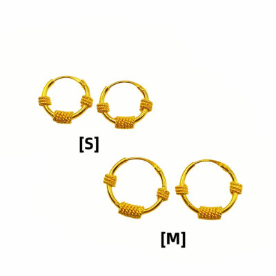 916 Gold Twsited Hoop Earrings