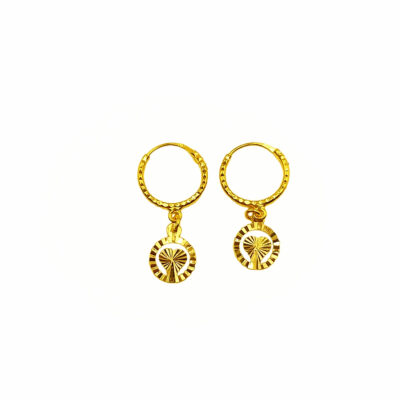 916 Gold Round Heart Hoop Earrings