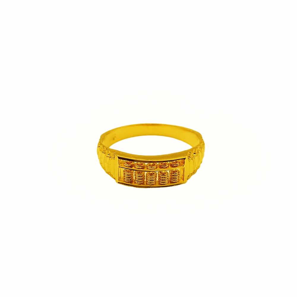 916 Gold Abacus Men Ring (5 Row)