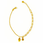 916 Gold Dangle Ingot & Dollar Sign Locket Bracelet