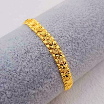916 Gold Solid Men Bracelet ( 6mm ) - S Hook