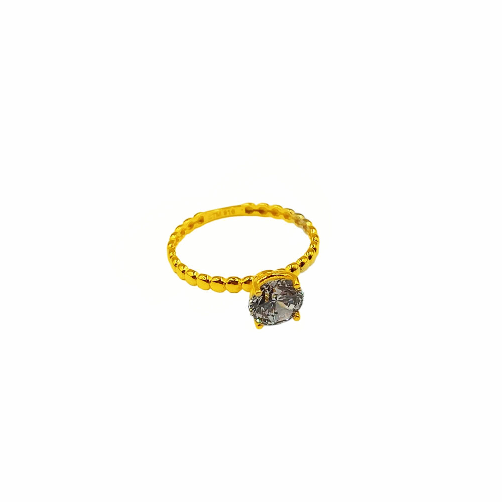 916 Gold Bead Zirconia Ring