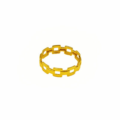 916 Gold Cube Chain Ring