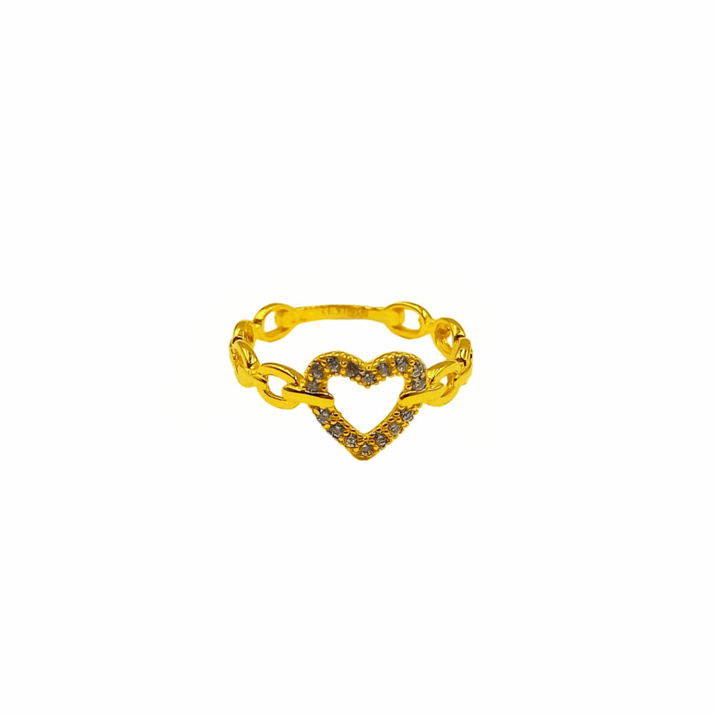 916 Gold Heart Link Ring