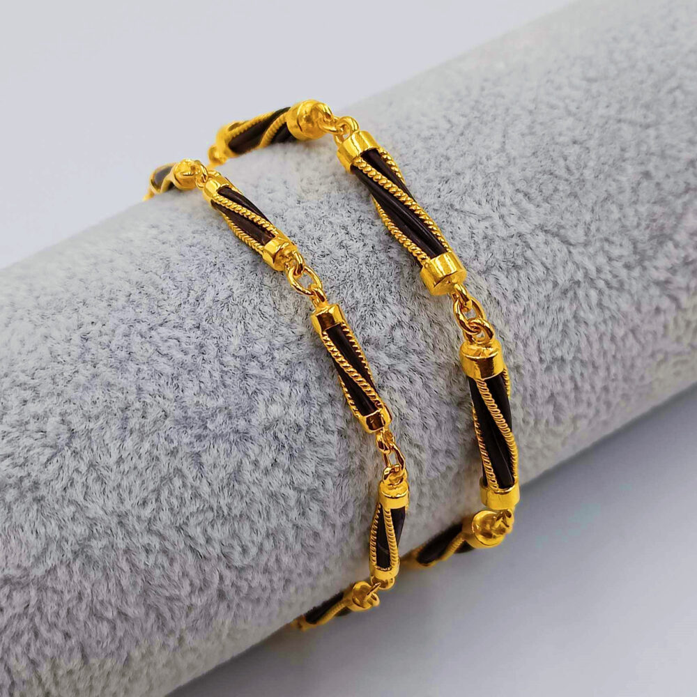 916 Gold Elephant Hair Bracelet ( 3mm | 4mm )