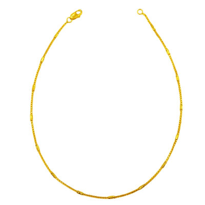 916 Gold Casting Tube Cable Anklet