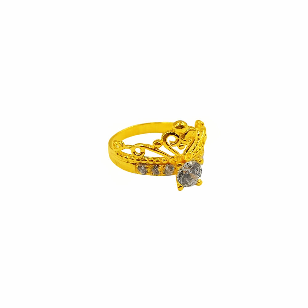 916 Gold Crown Zirconia Ring - Image 2