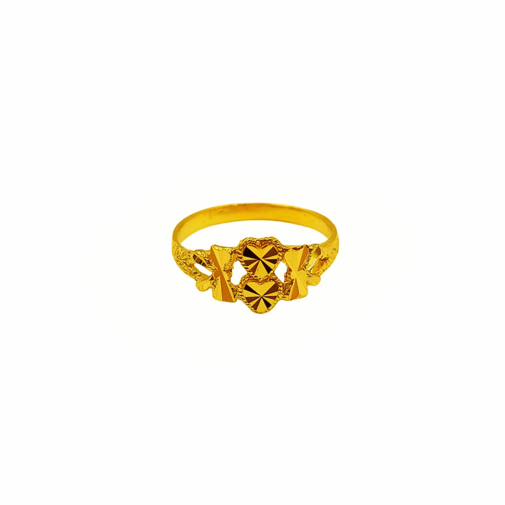 916 Gold Twin Heart Ring