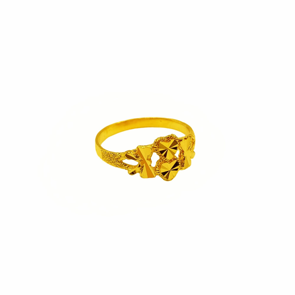 916 Gold Twin Heart Ring - Image 2