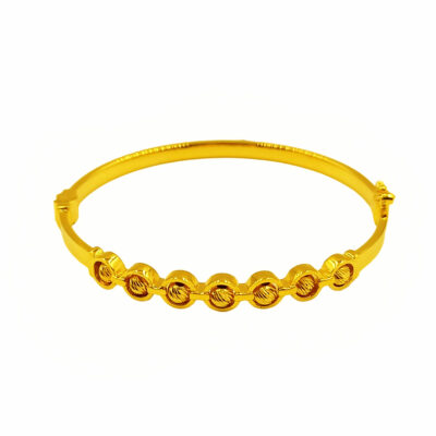 916 Gold Glamorous Beads Bangle
