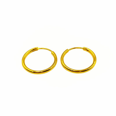 916 Gold Plain Hoop Earrings