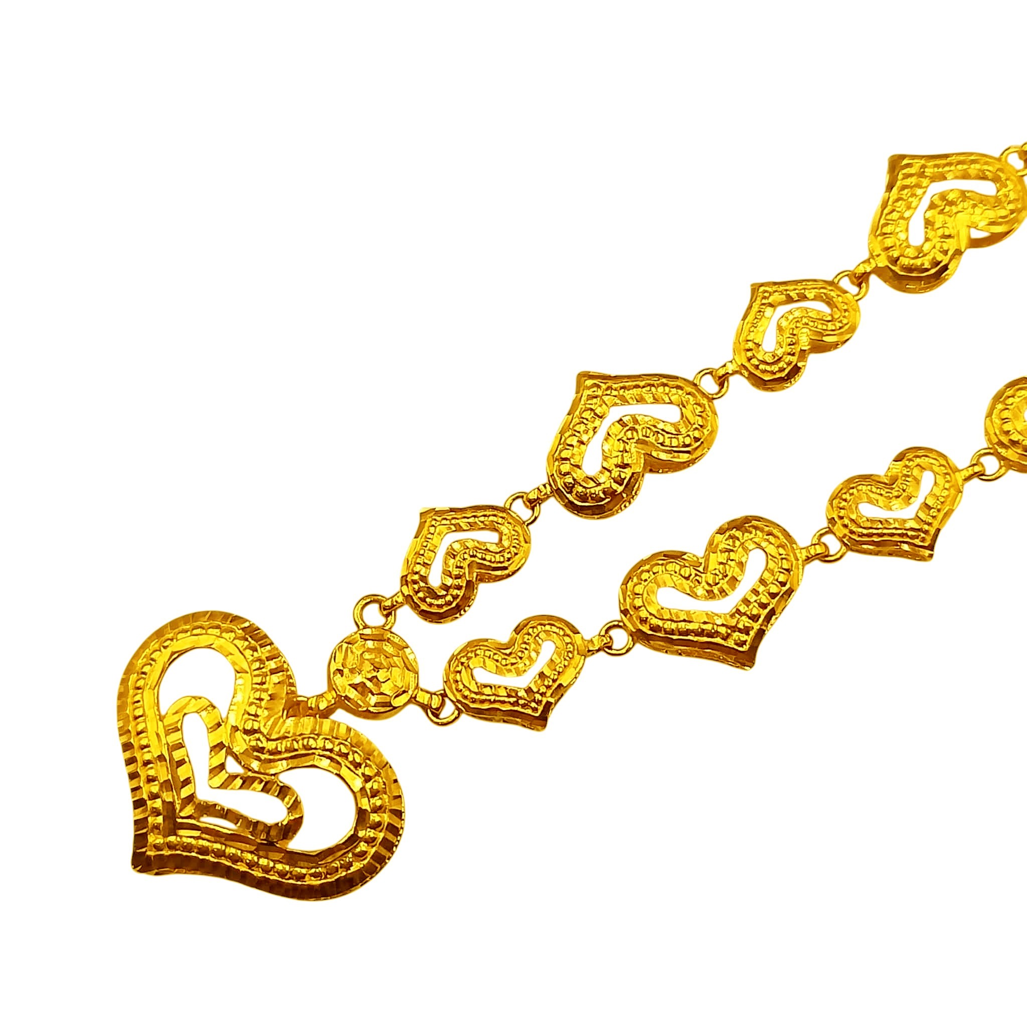 916 Gold Heart Necklace - Image 2