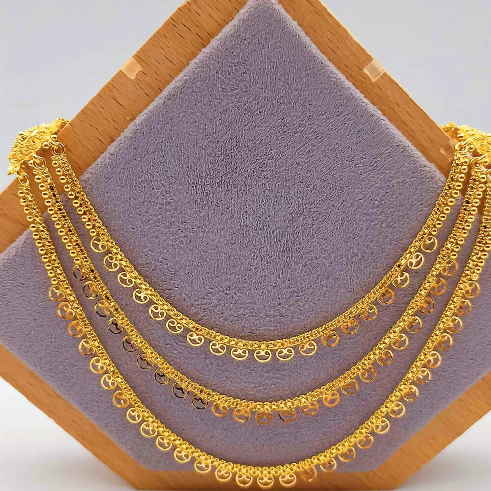 916 Gold Bombay 3 Layer Necklace