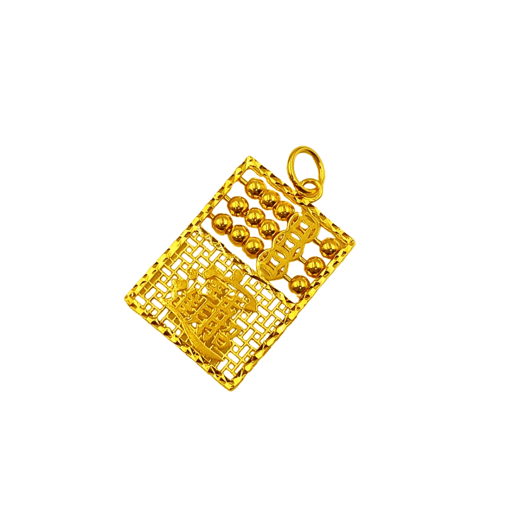 916 Gold Wealth Abacus Pendant - Image 2