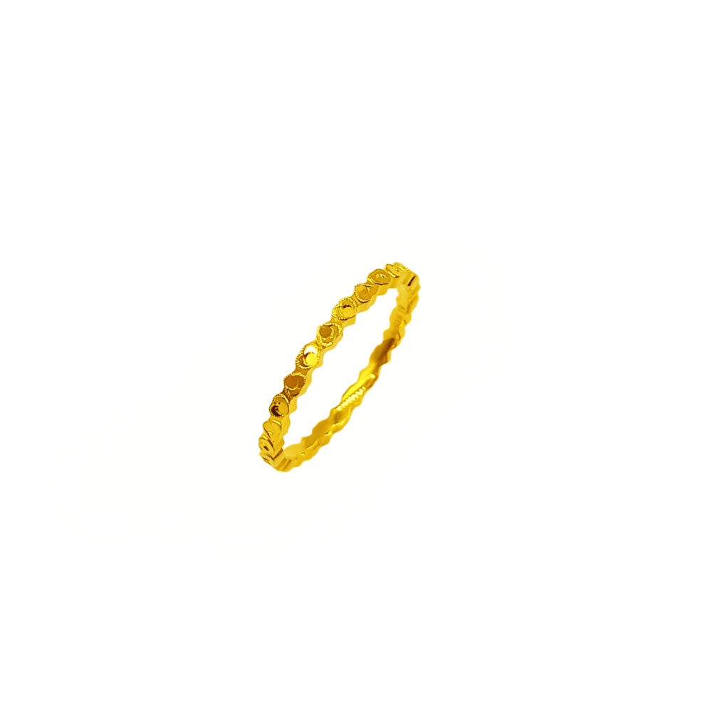 916 Gold Casting Heart Ring (1.5mm) - Image 2