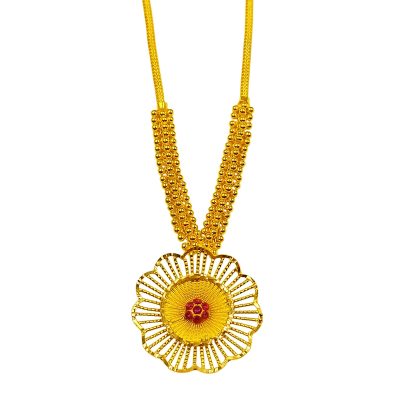 916 Gold Dubai Flower Necklace