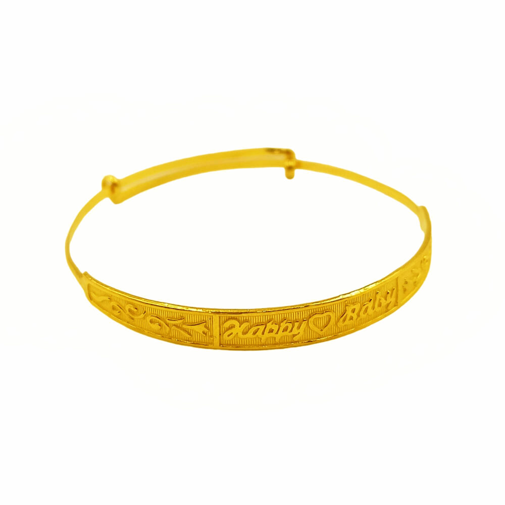 916 Gold Happy Baby Bangle ( Adjustable ) - Image 2