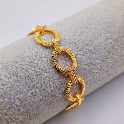 916 Gold Casting Round Bracelet (14mm)